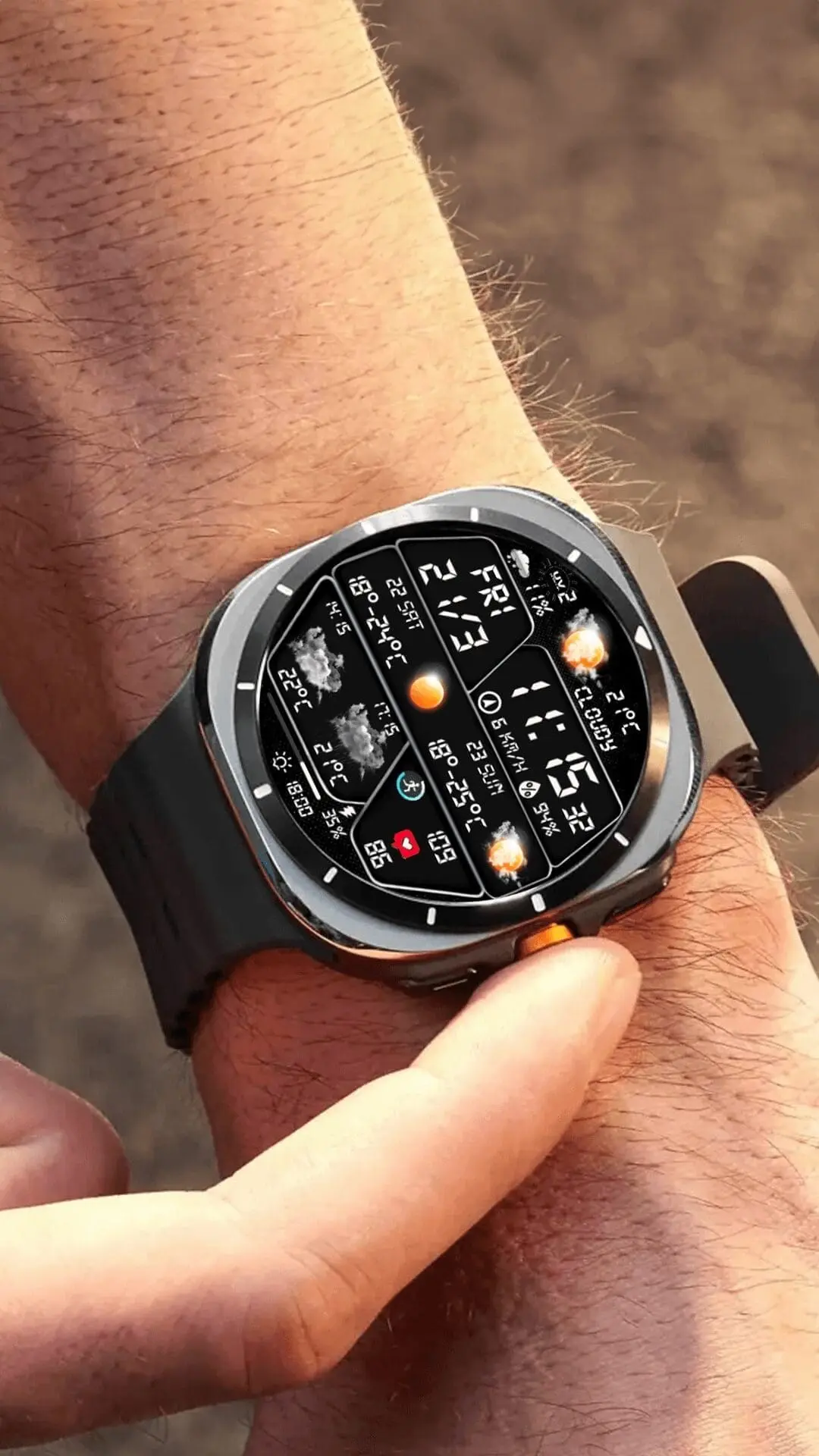 7 N-Sport Watch Faces Optimized For Wear Os 6 — Battery Friendly And Stunning N-Sport Watch Face N-Sport 735 Weather Watch Face For Wear Os 6