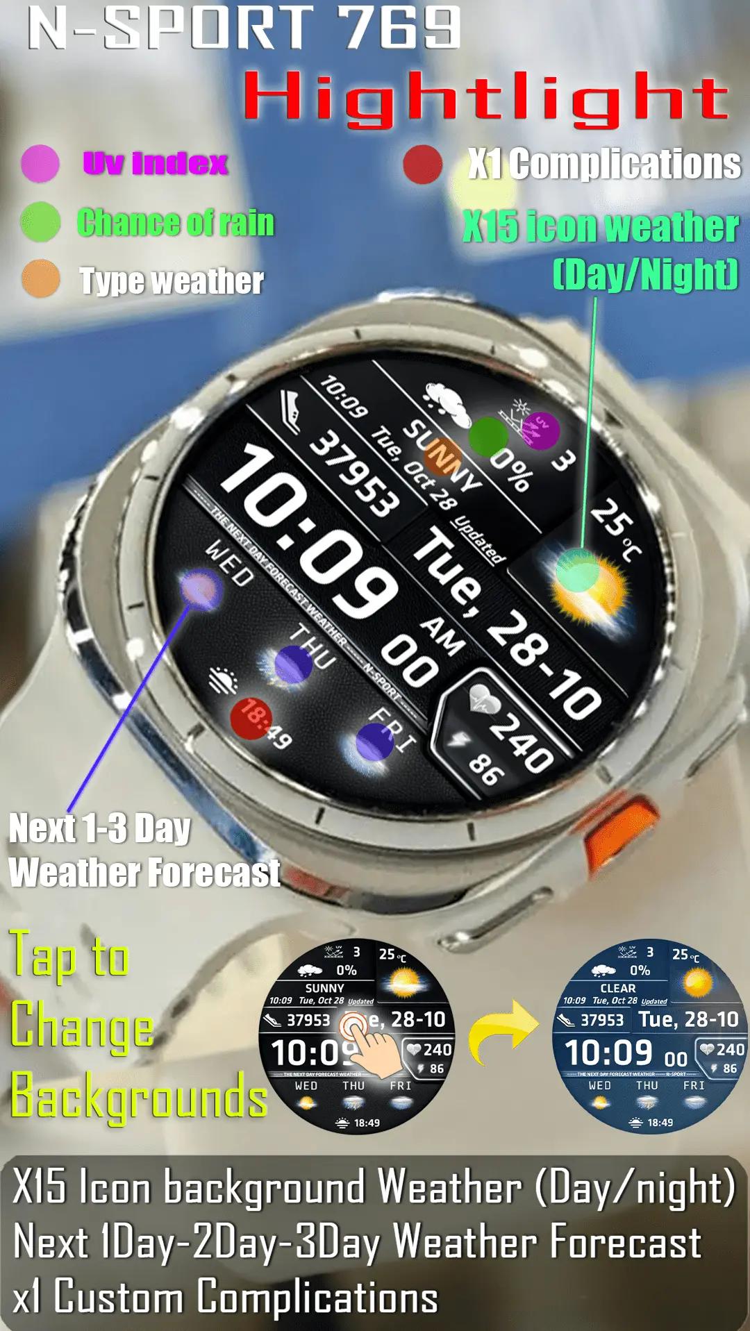 How To Install N-Sport 769 Custom Weather Watch Face For Wearos N-Sport Watch Face N-Sport769 Custom Weather N-Sport Watch Face