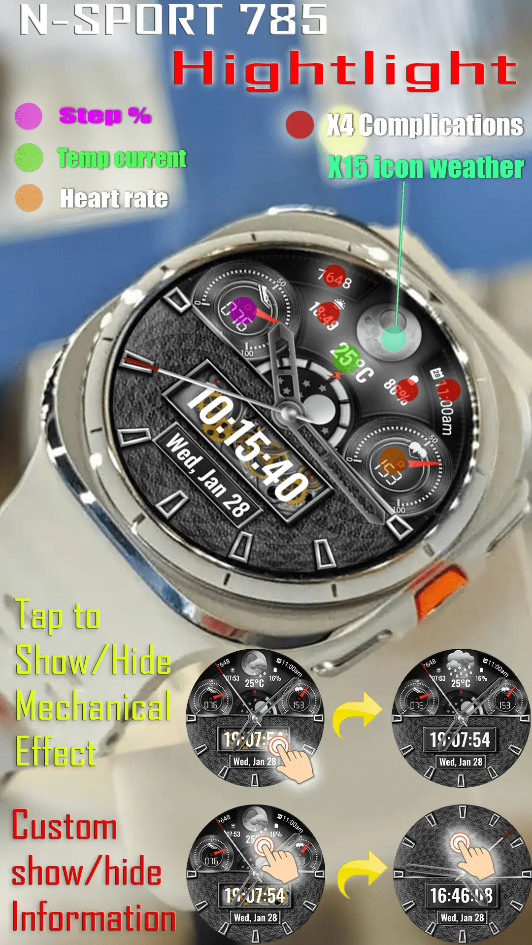 ✨ How To Install Your New N-Sport 785 Real-Time Weather Luxury Tourbillon Mechanical &Amp; Gyro Motion &Amp; Lunar Calendar Hybrid Watch Face For Samsung &Amp; Wear Os N-Sport Watch Face N-Sport 785 Real-Time Weather Luxury Tourbillon Mechanical & Gyro Motion & Lunar Calendar Hybrid Watch Face For Samsung & Wear Os