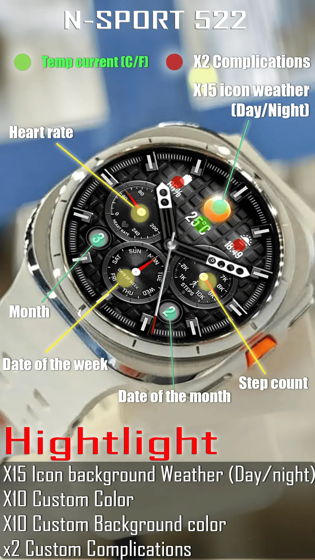 ✨ How To Install Your New N-Sport 522 Real-Time Weather Luxury Classic Analog Watch Face For Samsung &Amp; Wear Os N-Sport Watch Face N-Sport 522 Real-Time Weather Luxury Classic Analog Watch Face For Samsung & Wear Os