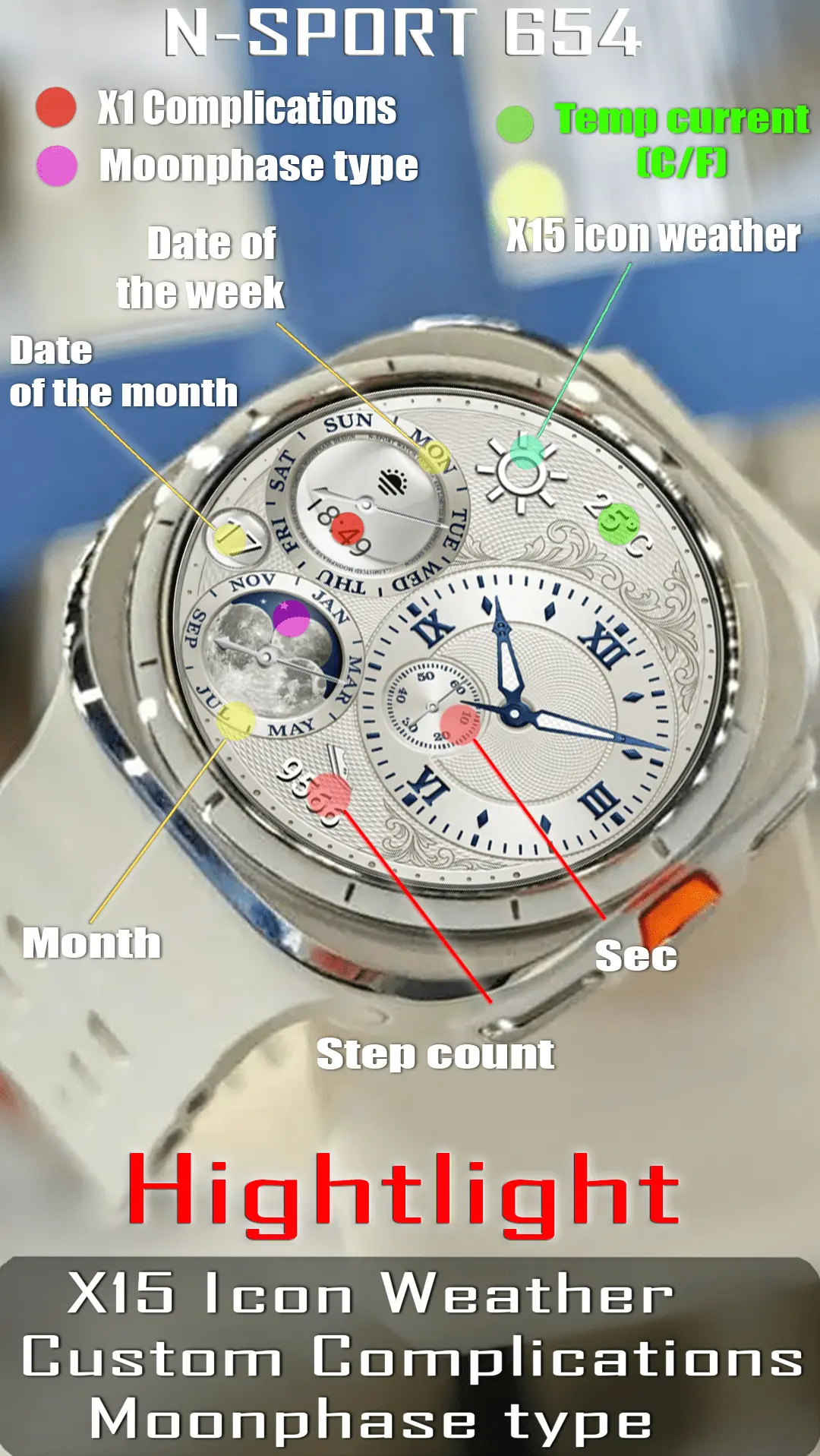 How To Install N-Sport 654 Moonphase Watch Face (Wearos Guide) N-Sport Watch Face N-Sport654 Moonphase Weather N-Sport Watch Face