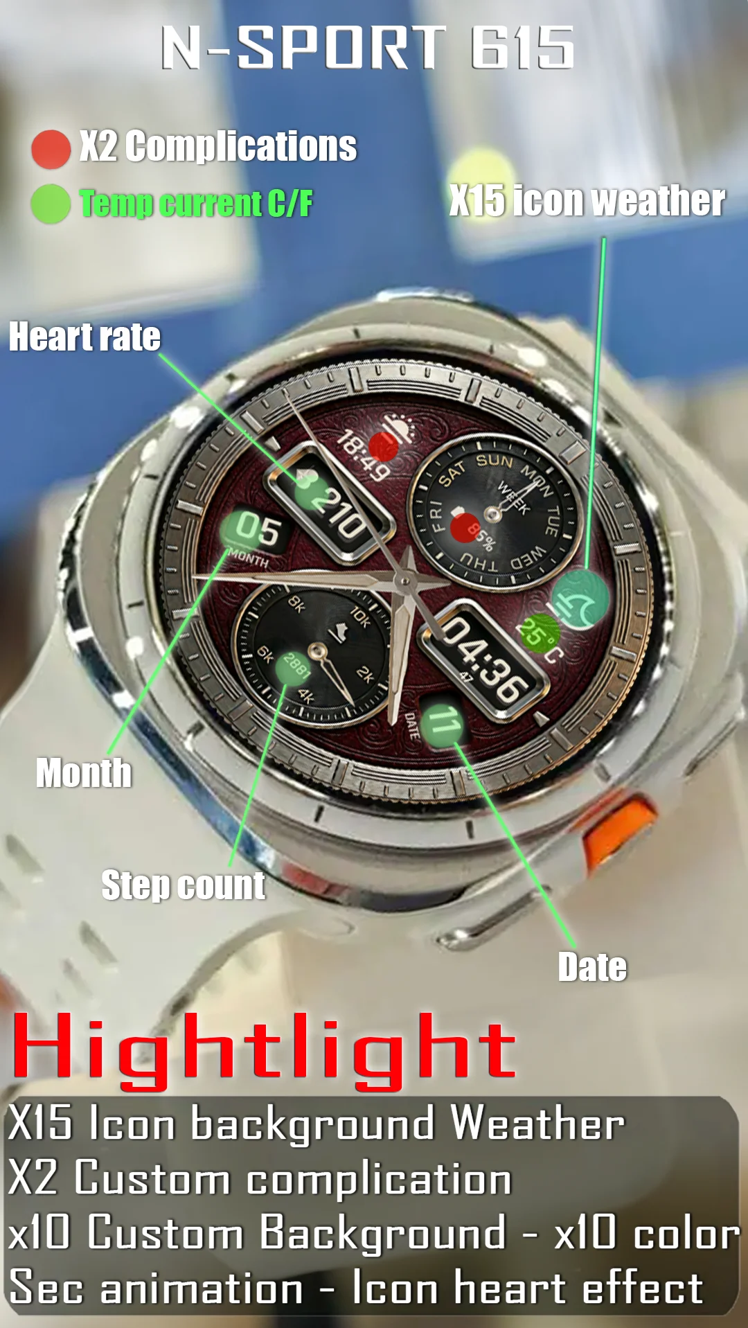 Galaxy Watch Ultra 2: Everything We Know &Amp; Why N-Sport Watch Faces Will Be The Ultimate Upgrade N-Sport Watch Face N-Sport 788 Luxury Hybrid Watch Face Features Real-Time Weather