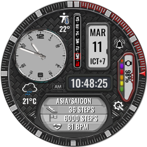 N-SPORT 670 Luxury Hybrid Watch Face for Samsung & Wear OS