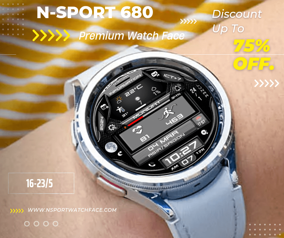 Big Sale 75% N-Sport 680 Watch Face Samsung Galaxy Watch 4/5/6 N-Sport Watch Face Big Sale 75% N-Sport 680 Watch Face Samsung Galaxy Watch 4/5/6 - N-Sport Watch Face