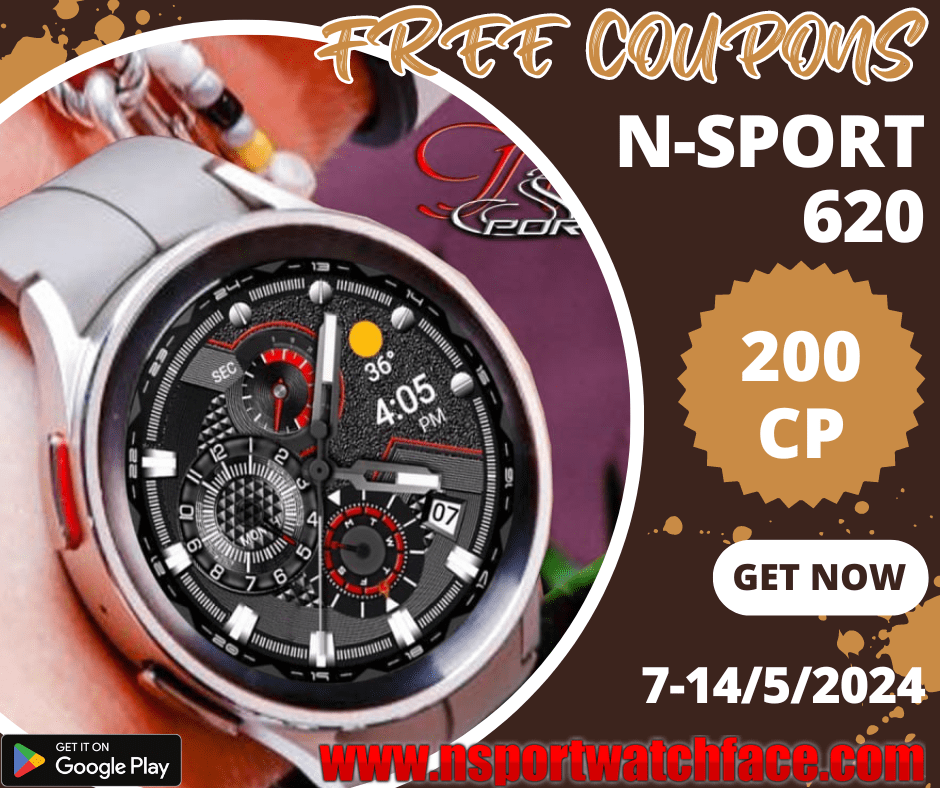 Free 200 Coupons N-Sport 620🎁N-Sport Watch Face N-Sport Watch Face Free 200 Coupons N-Sport 620🎁N-Sport Watch Face - N-Sport Watch Face