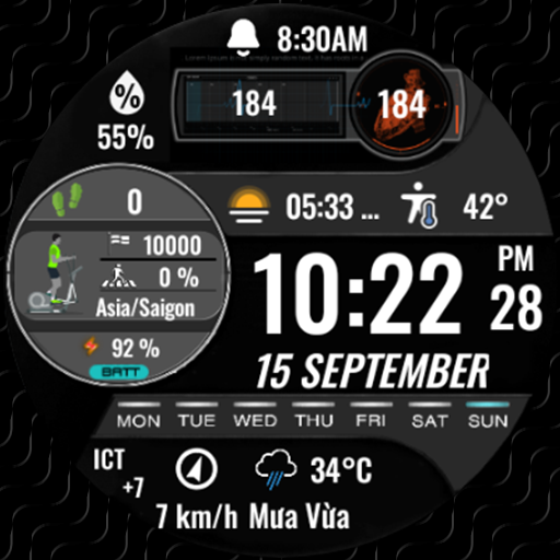 N-SPORT 527 Luxury Digital Watch Face for Samsung & Wear OS