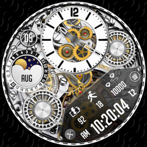 N-SPORT 222 Luxury Moonphase Hybrid Watch Face for Samsung & Wear OS