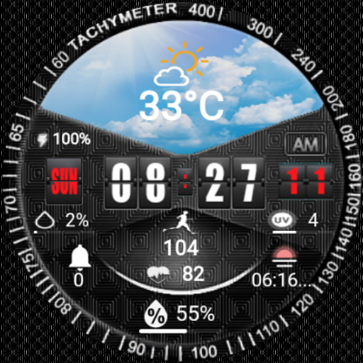 N-SPORT 161 Real-time Weather Luxury Digital Watch Face for Samsung & Wear OS