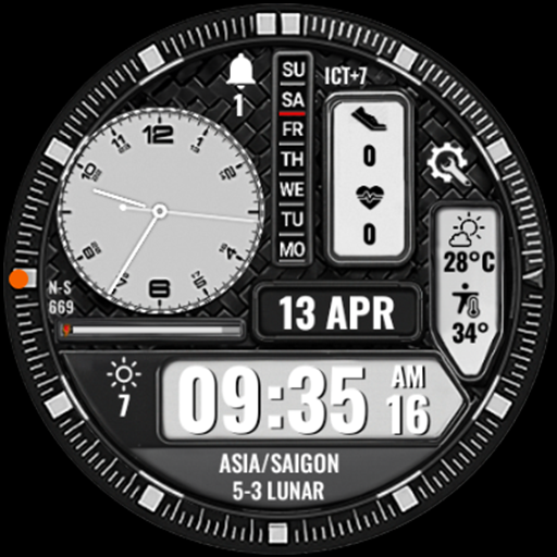 N-SPORT 669 Luxury Hybrid Watch Face for Samsung & Wear OS