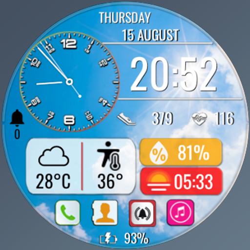 N-SPORT 531 Real-time Weather Luxury Hybrid Watch Face for Samsung & Wear OS