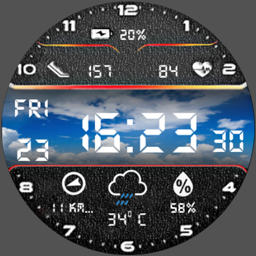 N-SPORT 617 Real-time Weather Luxury Digital Watch Face for Samsung & Wear OS