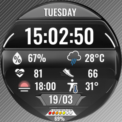 N-SPORT 692 Real-time Weather Luxury Digital Watch Face for Samsung & Wear OS