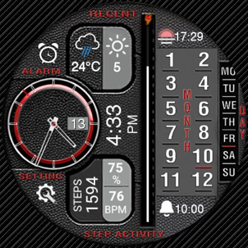 N-SPORT 664 Real-time Weather Luxury Hybrid Watch Face for Samsung & Wear OS