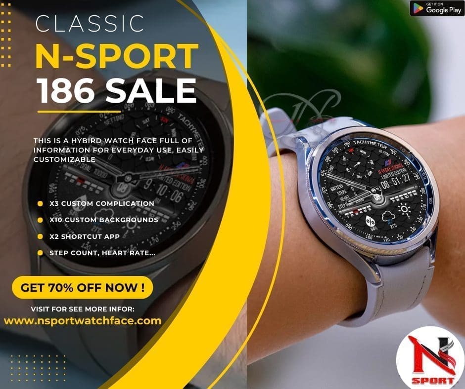 Sale Off 70% N-Sport186 Classic Watch Face For Samsung Galaxy Watch 4,5,6 N-Sport Watch Face Sale Off 70% N-Sport186 Classic Watch Face For Samsung Galaxy Watch 4,5,6 - N-Sport Watch Face