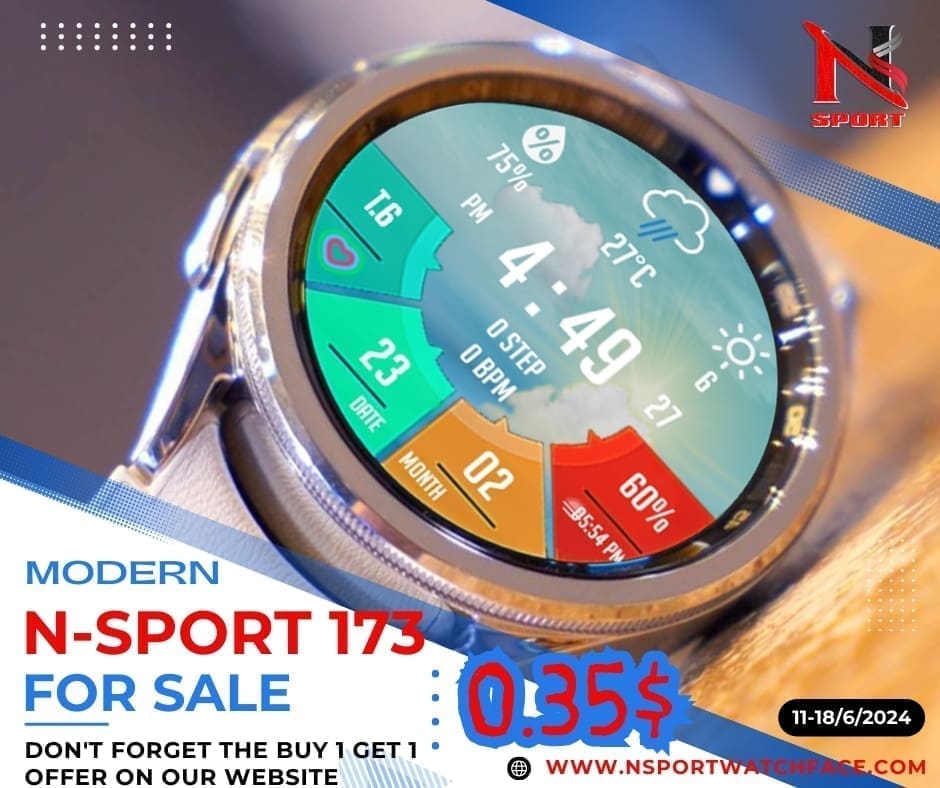 Big Sale Only 0.35$N-Sport173 High Digital Wearos Watch Face Samsung Galaxy Watch 4/5/6 N-Sport Watch Face Big Sale Only 0.35$N-Sport173 High Digital Wearos Watch Face Samsung Galaxy Watch 4/5/6 - N-Sport Watch Face