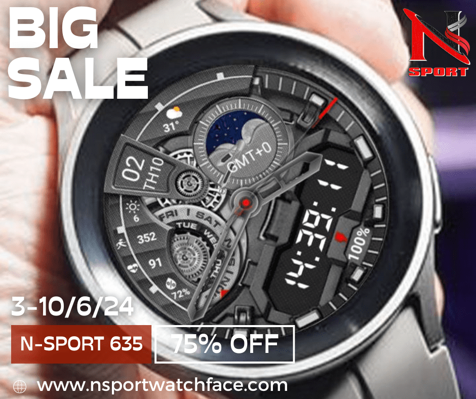 Big Sale 75% N-Sport 635 Watch Face For Samsung Galaxy Watch 4/5/6 N-Sport Watch Face Big Sale 75% N-Sport 635 Watch Face For Samsung Galaxy Watch 4/5/6 - N-Sport Watch Face