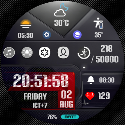 N-SPORT 706 Luxury Digital Watch Face for Samsung & Wear OS