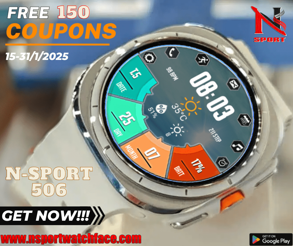 Free 150 Coupon N-Sport 506 Watch Face N-Sport Watch Face Test - N-Sport Watch Face
