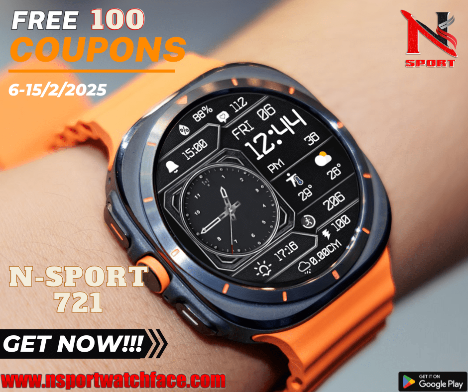 Free 100 Coupons N-Sport 721 Hybird Watch Face N-Sport Watch Face Free 100 Coupons N-Sport 721 Hybird Watch Face - N-Sport Watch Face