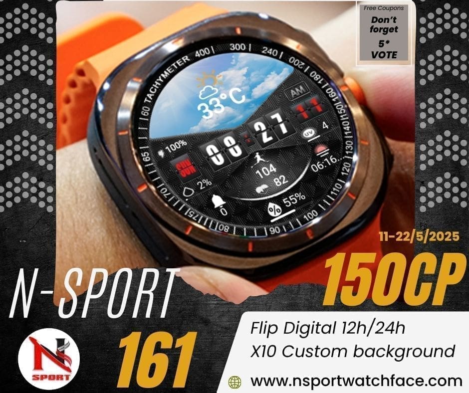 Gift 150 Coupons N-Sport 161 Watch Face For You N-Sport Watch Face Gift 150 Coupons N-Sport 161 Watch Face For You - N-Sport Watch Face