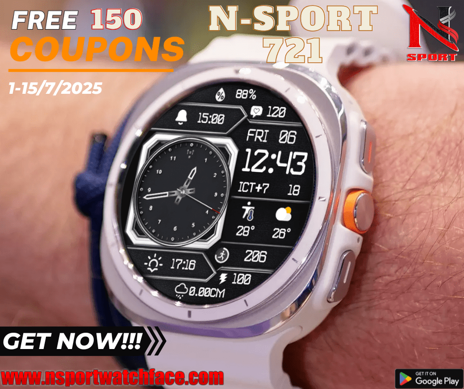 Start July Strong With A Free Gift 150 Coupons N-Sport 721 Watch Face N-Sport Watch Face Start July Strong With A Free Gift 150 Coupons N-Sport 721 Watch Face - N-Sport Watch Face