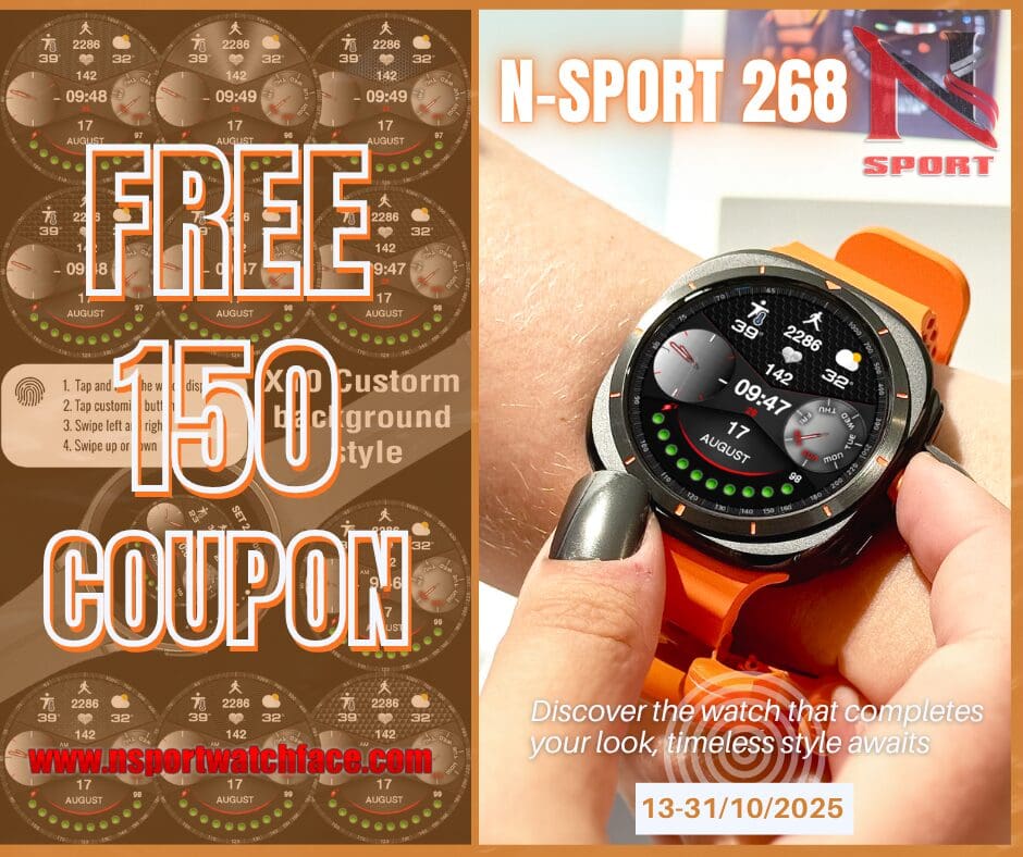 Experience Timeless Elegance With The N-Sport268 Watch Face — Free 150 Coupon Available! N-Sport Watch Face Experience Timeless Elegance With The N-Sport268 Watch Face — Free 150 Coupon Available! - N-Sport Watch Face