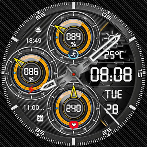 Feature Icon Watch Face 3 N-Sport 767 Real-Time Weather Luxury Hybrid Watch Face For Samsung &Amp; Wear Os N-Sport Watch Face