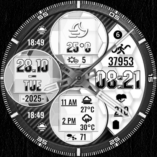 Feature Icon Watch Face 1 N-Sport 768 Real-Time Weather Luxury Hybrid Watch Face For Samsung &Amp; Wear Os N-Sport Watch Face