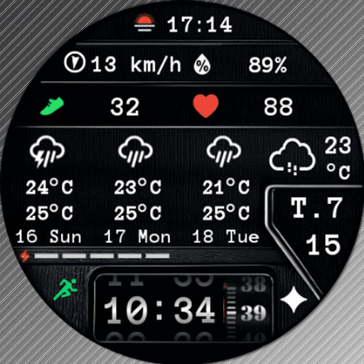 Feature Icon Watch Face 2 N-Sport 775 Real-Time Weather Luxury Digital Watch Face For Samsung &Amp; Wear Os N-Sport Watch Face