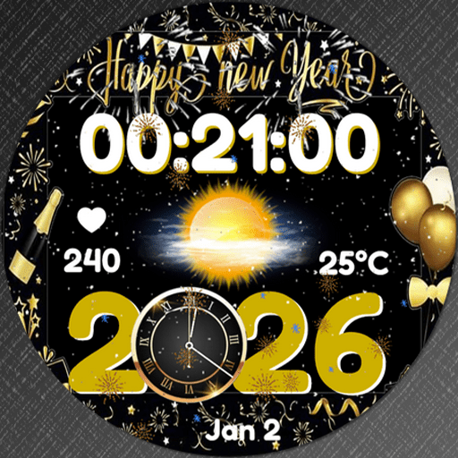 Feature Icon Watch Face Soc Den N-Sport 781 Real-Time Weather Luxury Hybrid Watch Face For Samsung &Amp; Wear Os N-Sport Watch Face