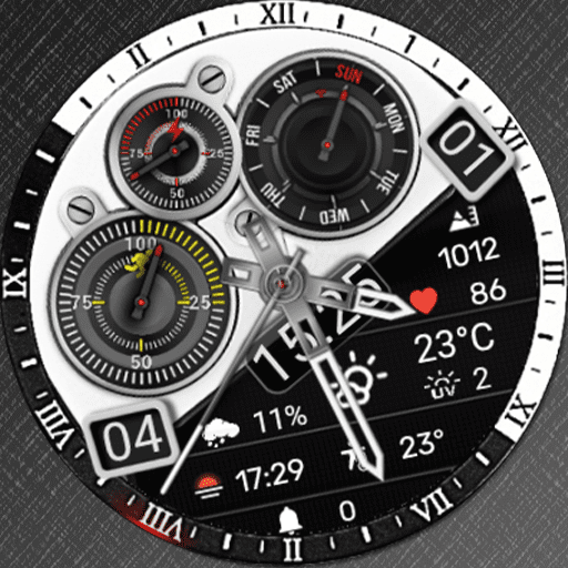 Feature Icon Watch Face Soc Den N-Sport 776 Real-Time Weather Luxury Hybrid Watch Face For Samsung &Amp; Wear Os N-Sport Watch Face