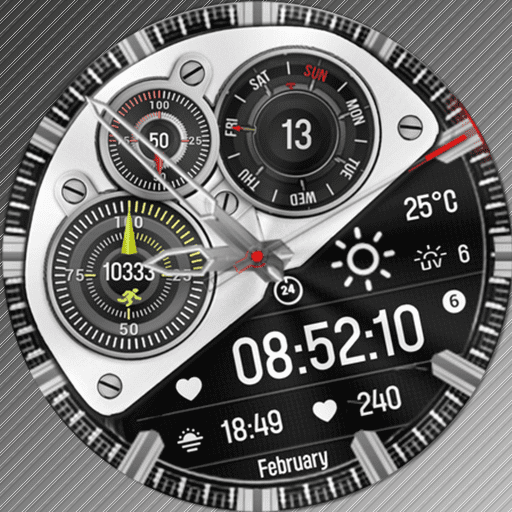 Feature Icon Watch Face 2 N-Sport 676 Real-Time Weather Luxury Tourbillon Mechanical &Amp; Gyro Motion Hybrid Watch Face For Samsung &Amp; Wear Os N-Sport Watch Face