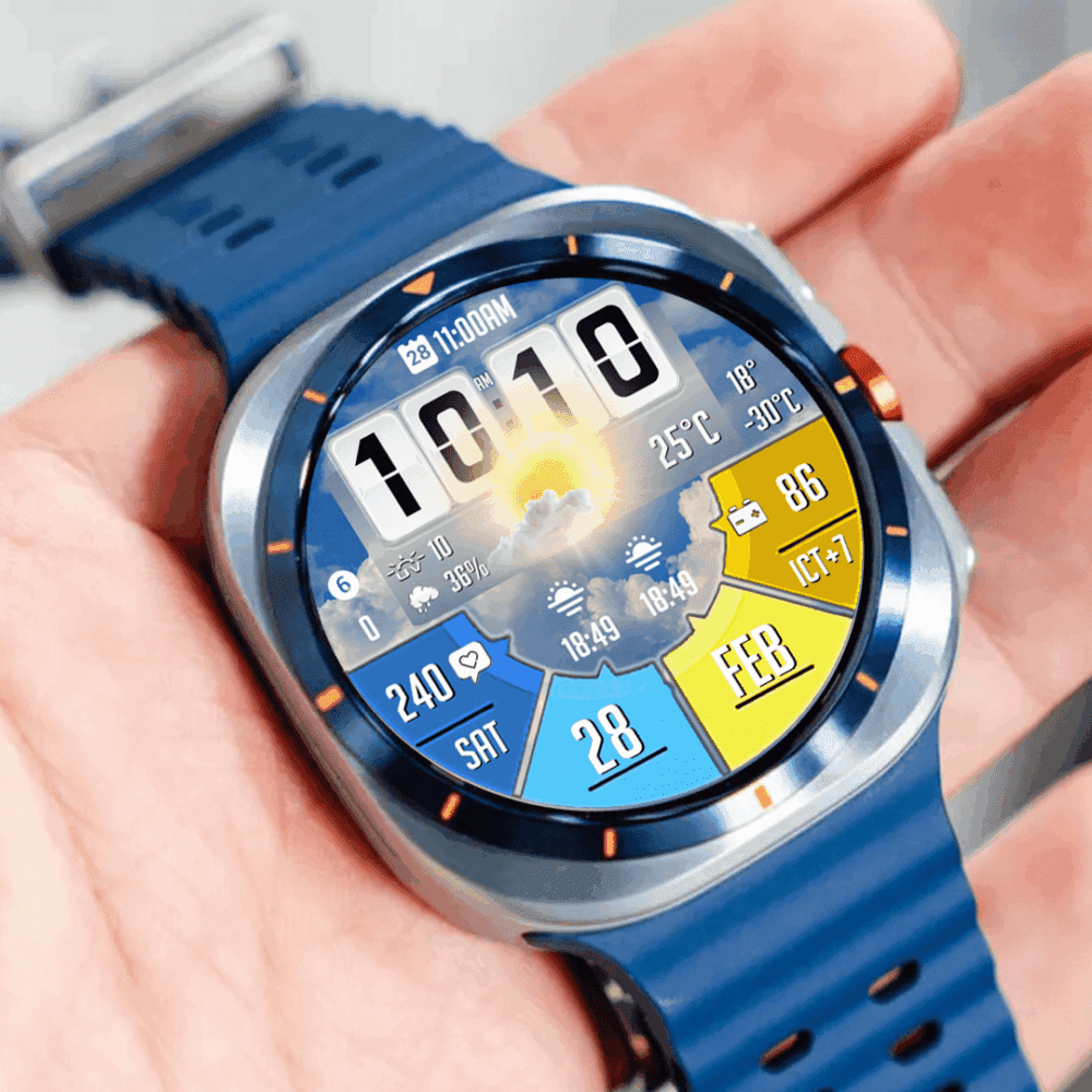 N-SPORT 550 Real-time Weather Digital Watch Face for Samsung & Wear OS